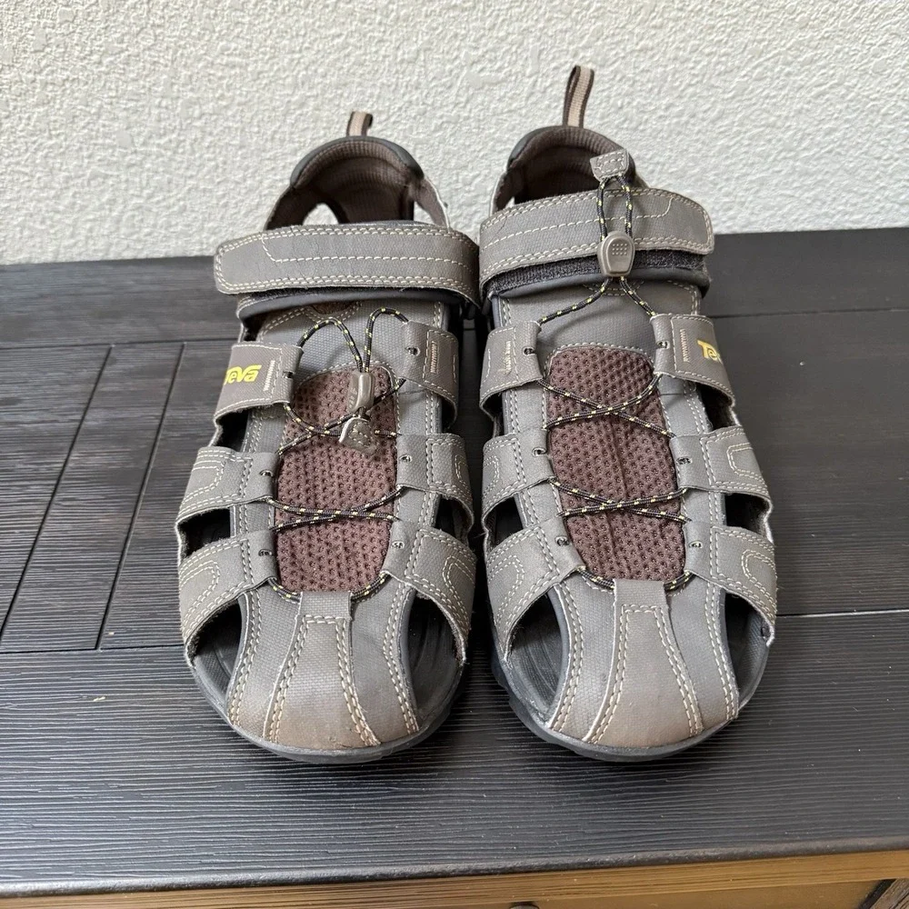 Teva Shoes Mens Size 12 1001116 Closed Toe Sandals‎ ShocPad Brown Outdoor Hiking